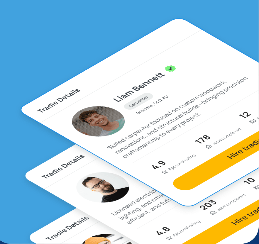 Tradie profile cards