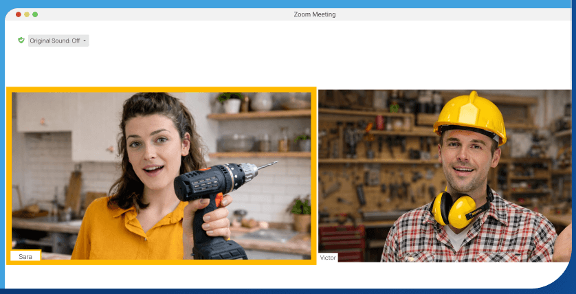 Live video call with a tradie