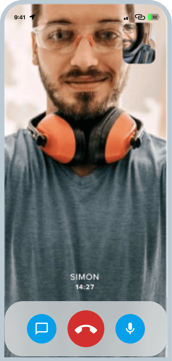 Live video call with a tradie